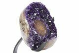 Amethyst Geode With Metal Stand - Uruguay #306924-2